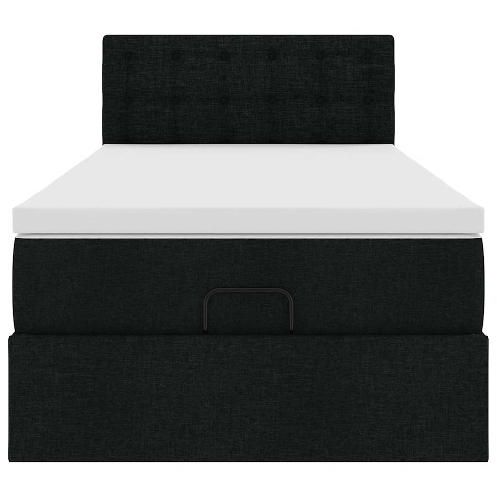 vidaXL Ottoman-Bett mit Matratze Schwarz 90x190 cm Stoff