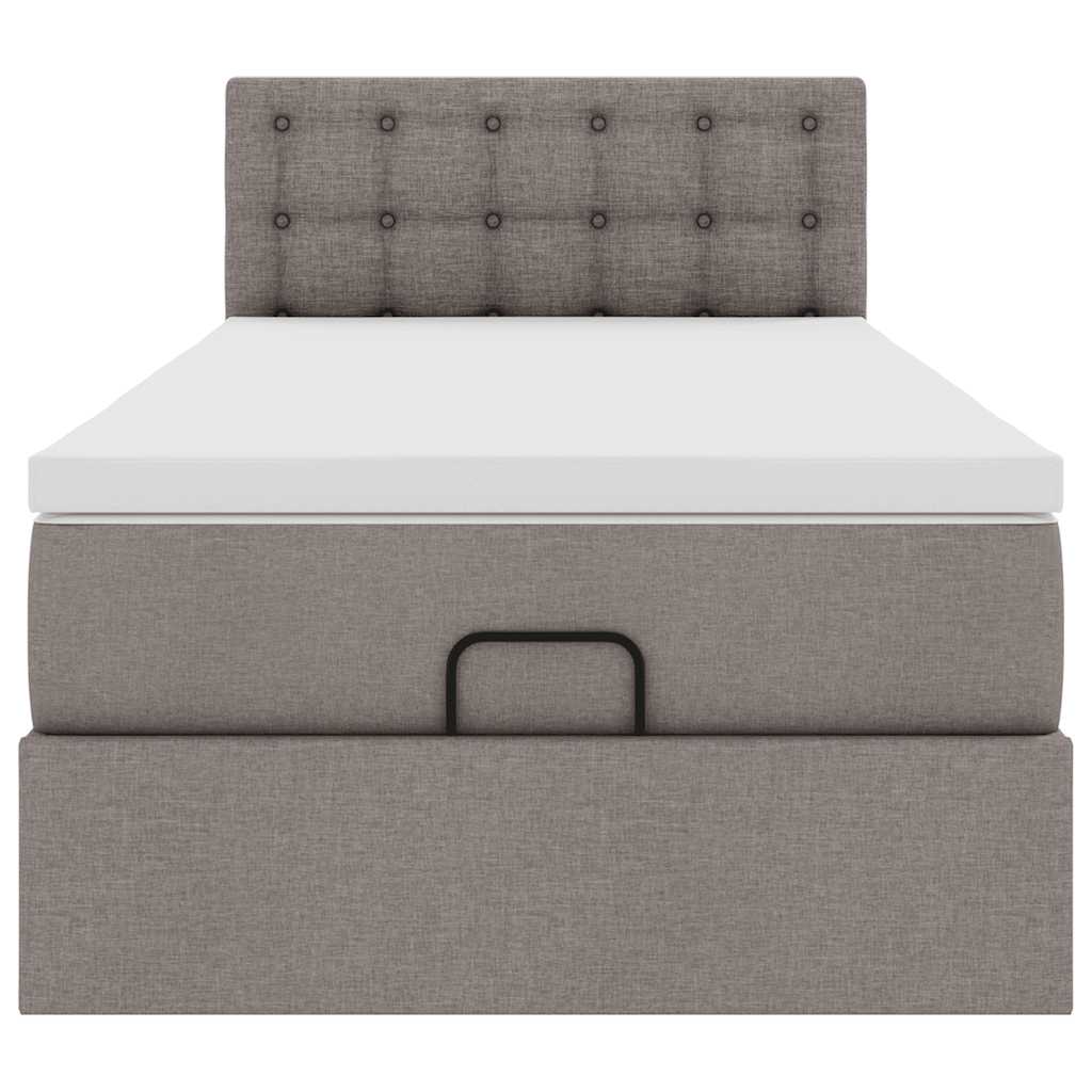 vidaXL Lit ottoman avec matelas Taupe 90x190 cm Tissu