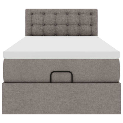vidaXL Lit ottoman avec matelas Taupe 90x190 cm Tissu