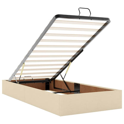 vidaXL Ottoman-Bett mit Matratze Creme 90x190 cm Stoff