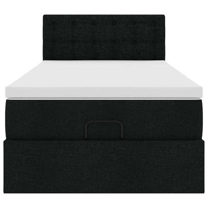 vidaXL Ottoman-Bett mit Matratze Schwarz 90x200 cm Stoff