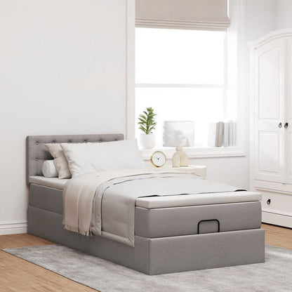 vidaXL Lit-ottoman avec matelas taupe 90x200 cm tissu