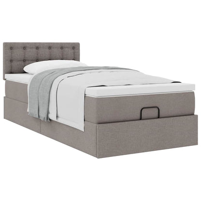 vidaXL Lit-ottoman avec matelas taupe 90x200 cm tissu