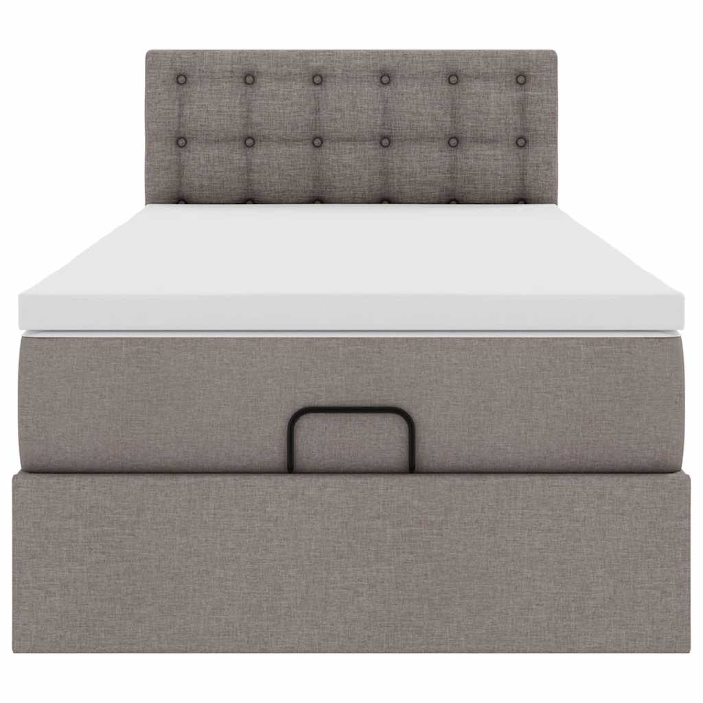 vidaXL Lit-ottoman avec matelas taupe 90x200 cm tissu