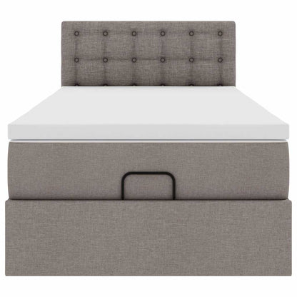 vidaXL Lit-ottoman avec matelas taupe 90x200 cm tissu