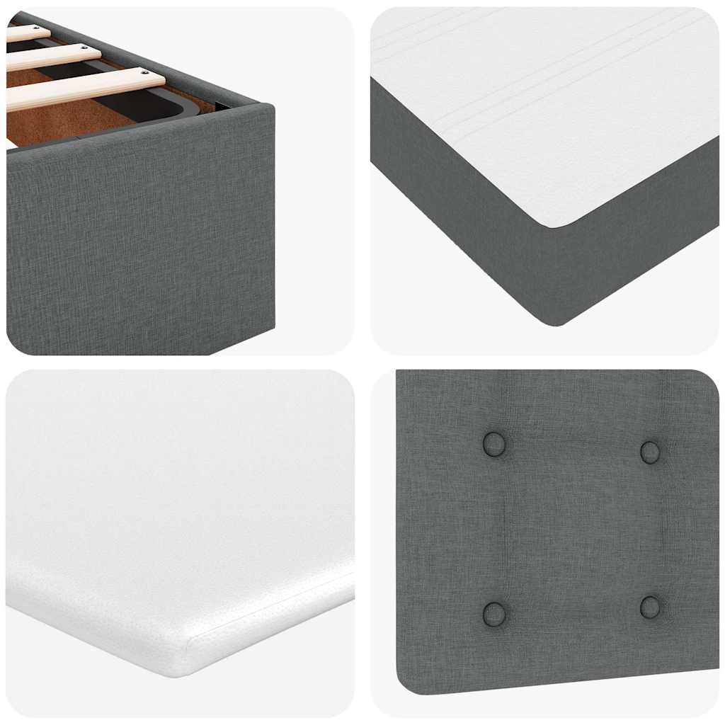 vidaXL Ottoman-Bett mit Matratze Dunkelgrau 100x200 cm Stoff
