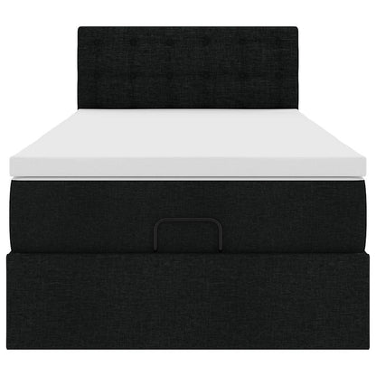 vidaXL Lit ottoman avec matelas Noir 100x200 cm Tissu