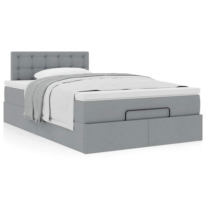 vidaXL Lit ottoman avec matelas Gris clair 120x190 cm Tissu