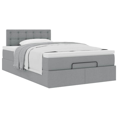 vidaXL Lit ottoman avec matelas Gris clair 120x190 cm Tissu