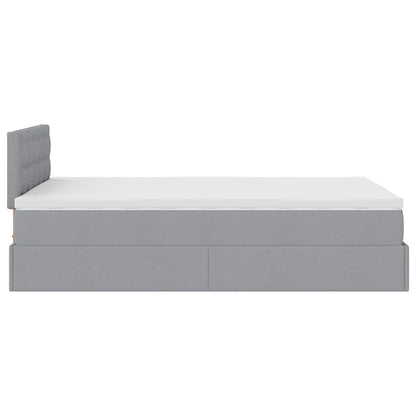 vidaXL Lit ottoman avec matelas Gris clair 120x190 cm Tissu