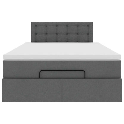 vidaXL Ottoman-Bett mit Matratze Dunkelgrau 120x190 cm Stoff