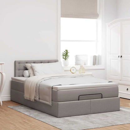 vidaXL Lit coffre avec matelas Taupe 120x190 cm Tissu