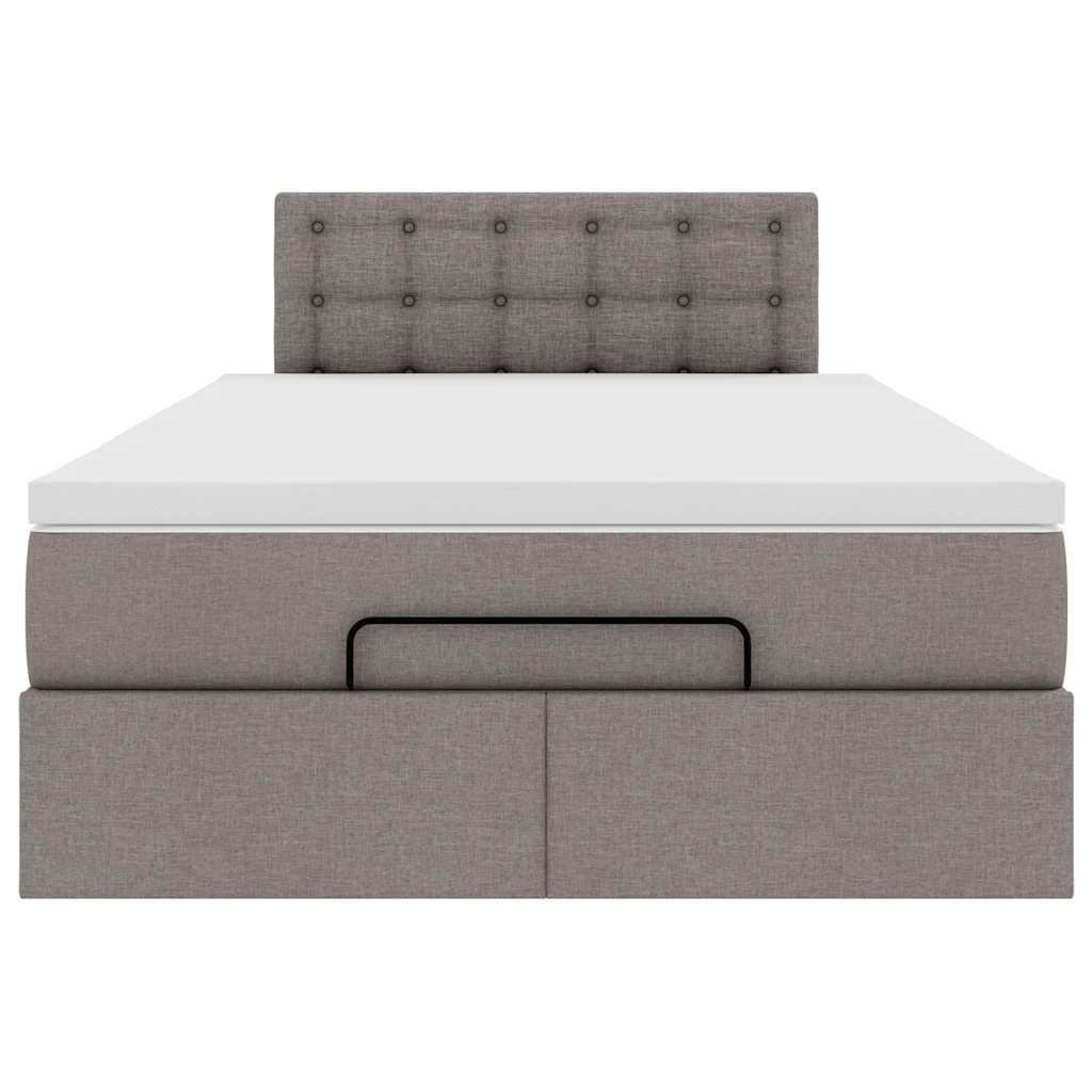 vidaXL Lit coffre avec matelas Taupe 120x190 cm Tissu