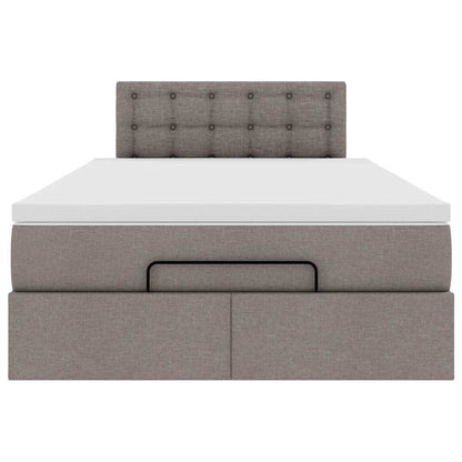 vidaXL Lit coffre avec matelas Taupe 120x190 cm Tissu