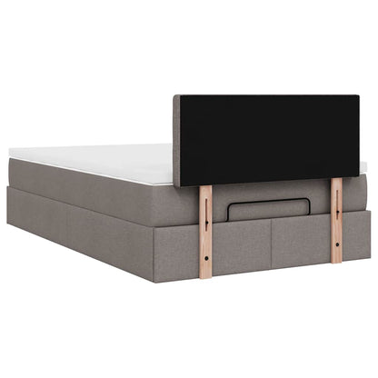 vidaXL Lit coffre avec matelas Taupe 120x190 cm Tissu