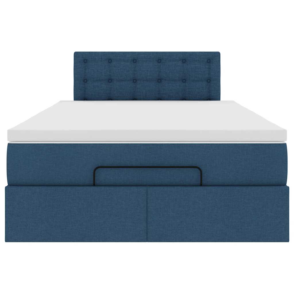 vidaXL Ottoman-Bett mit Matratze Blau 120x190 cm Stoff