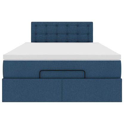 vidaXL Ottoman-Bett mit Matratze Blau 120x190 cm Stoff
