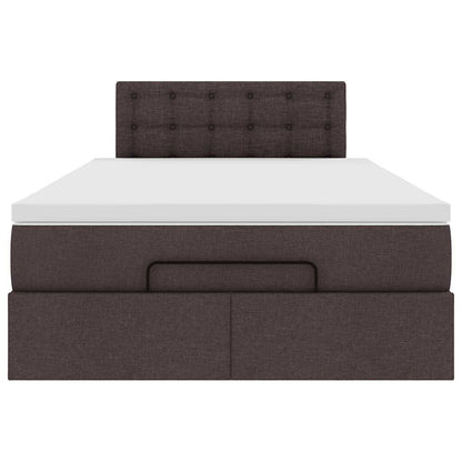 Ottoman-Bett mit Matratze Dunkelbraun 120x200 cm Stoff