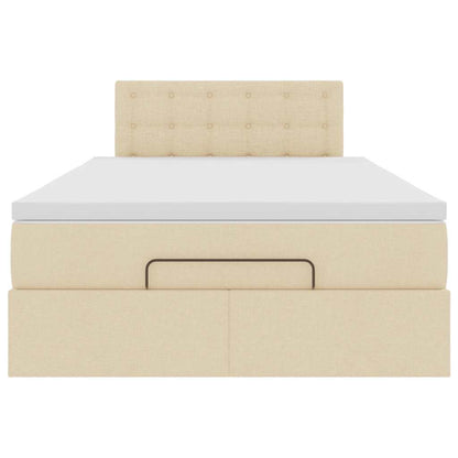 vidaXL Lit ottoman avec matelas crème 120x200 cm Tissu