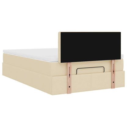 vidaXL Lit ottoman avec matelas crème 120x200 cm Tissu