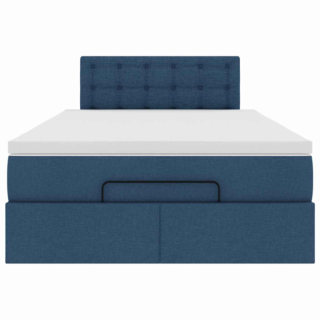vidaXL Ottoman-Bett mit Matratze Blau 120x200 cm Stoff