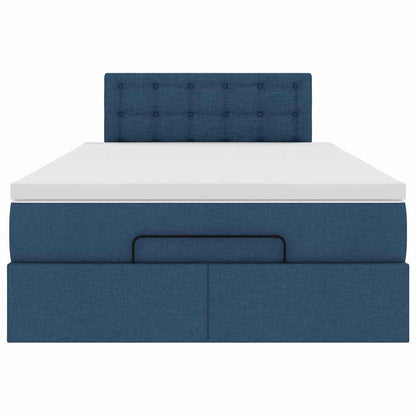 vidaXL Ottoman-Bett mit Matratze Blau 120x200 cm Stoff