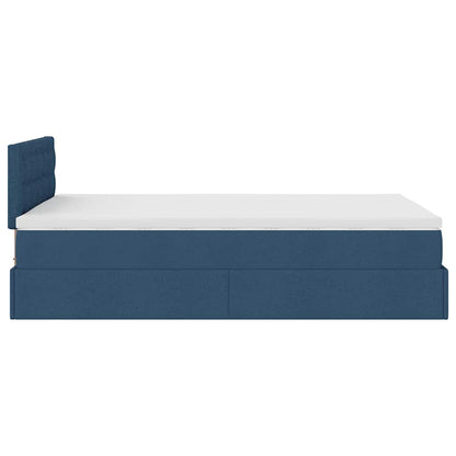 vidaXL Ottoman-Bett mit Matratze Blau 120x200 cm Stoff