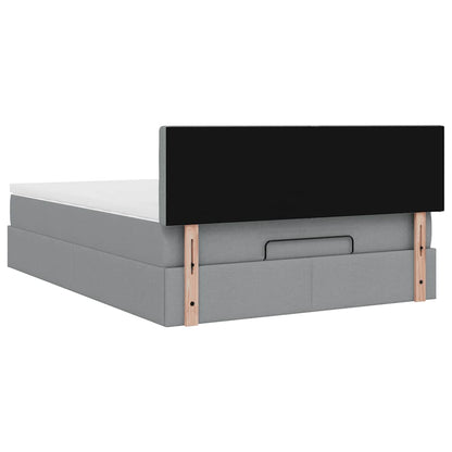 vidaXL Ottoman-Bett mit Matratze Hellgrau 140x190 cm Stoff