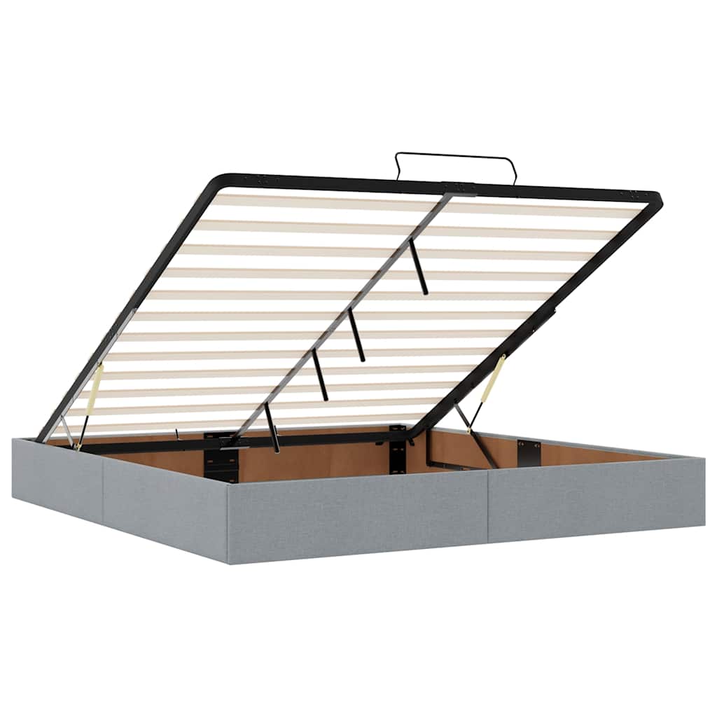 vidaXL Lit ottoman avec matelas Gris clair 180x200 cm Tissu