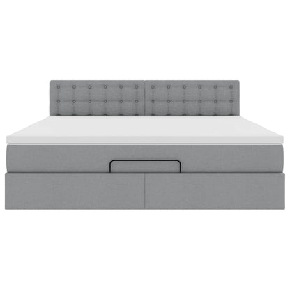 vidaXL Lit ottoman avec matelas Gris clair 180x200 cm Tissu