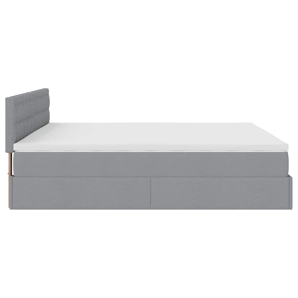 vidaXL Lit ottoman avec matelas Gris clair 180x200 cm Tissu
