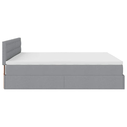 vidaXL Lit ottoman avec matelas Gris clair 180x200 cm Tissu