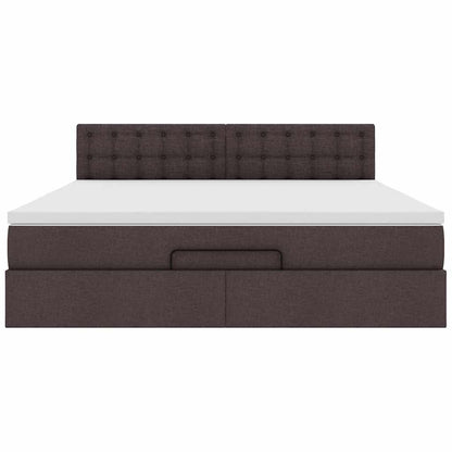vidaXL Ottoman-Bett mit Matratze Dunkelbraun 180x200 cm Stoff