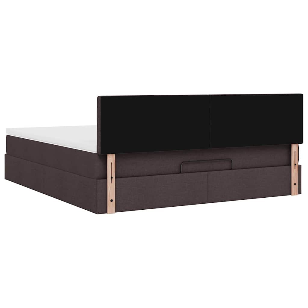 vidaXL Ottoman-Bett mit Matratze Dunkelbraun 180x200 cm Stoff