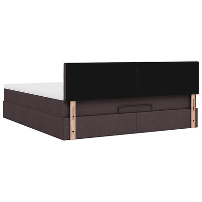 vidaXL Ottoman-Bett mit Matratze Dunkelbraun 180x200 cm Stoff