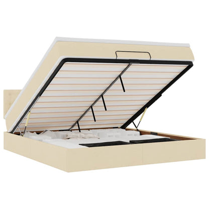 Ottoman-Bett mit Matratze Creme 180x200 cm Stoff