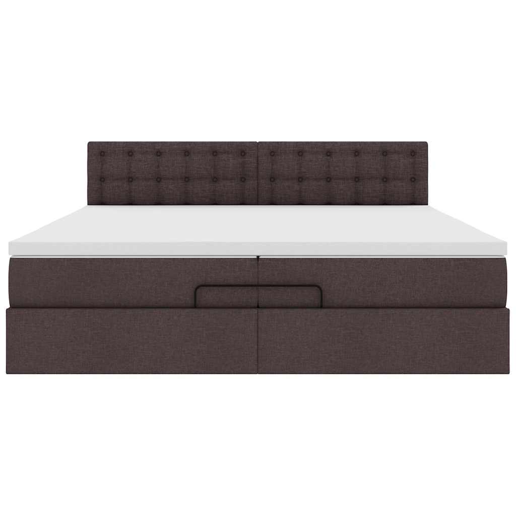 vidaXL Ottoman-Bett mit Matratze Dunkelbraun 200x200 cm Stoff