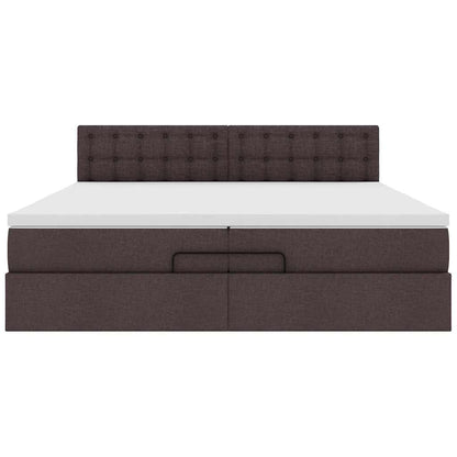 vidaXL Ottoman-Bett mit Matratze Dunkelbraun 200x200 cm Stoff