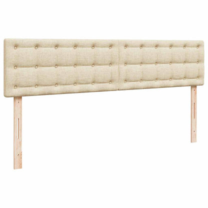 vidaXL Lit capitonné avec matelas Crème 200x200 cm Tissu