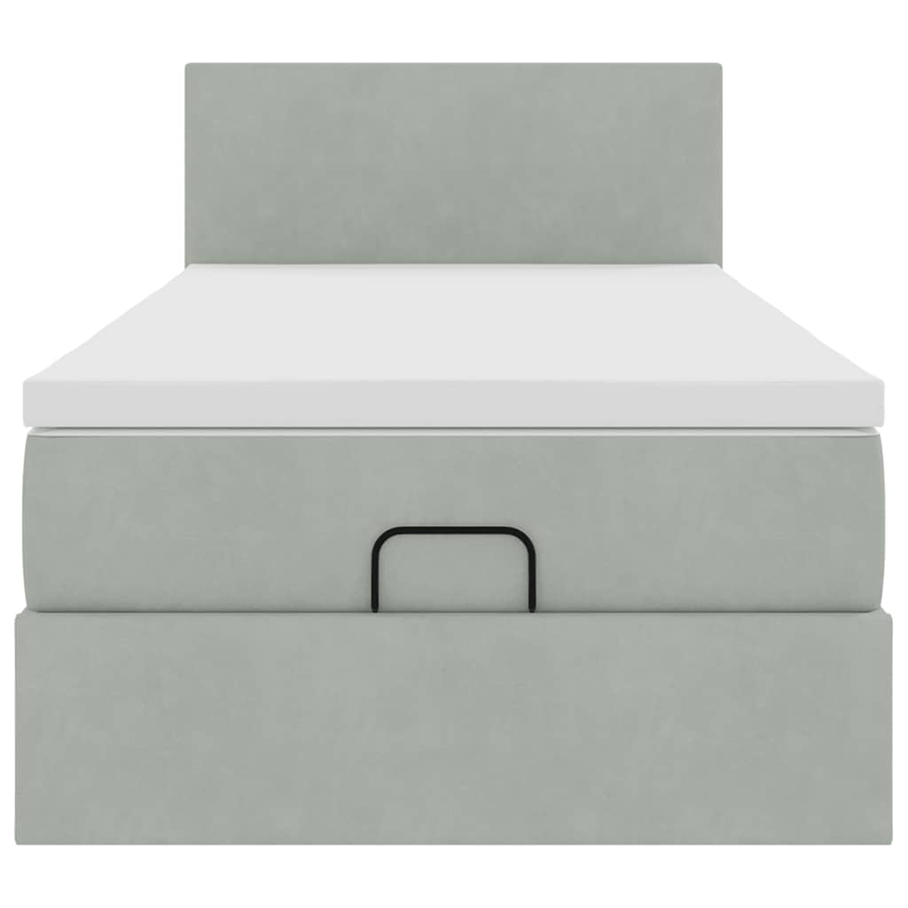 vidaXL Ottoman-Bett mit Matratze Hellgrau 80x200 cm Samt