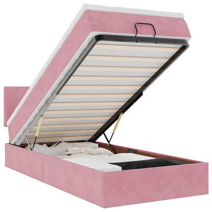 vidaXL Ottoman-Bett mit Matratze Rosa 80x200 cm Samt