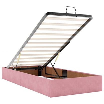 vidaXL Ottoman-Bett mit Matratze Rosa 80x200 cm Samt