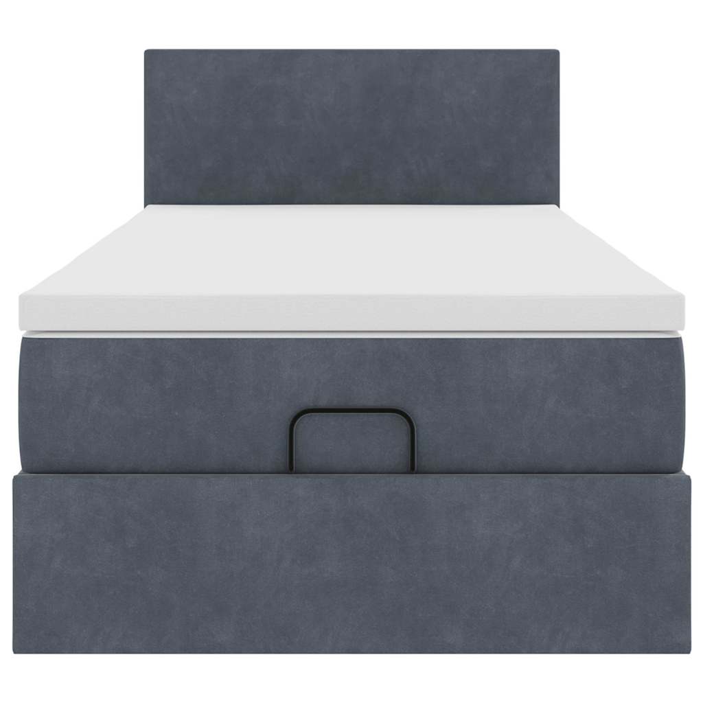 vidaXL Ottoman-Bett mit Matratze Dunkelgrau 90x190 cm Samt