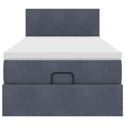 vidaXL Ottoman-Bett mit Matratze Dunkelgrau 90x190 cm Samt