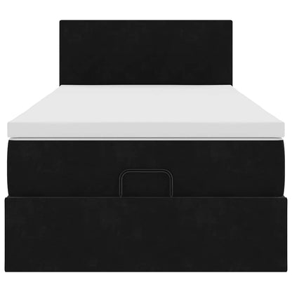 vidaXL Ottoman-Bett mit Matratze Schwarz 90x190 cm Samt