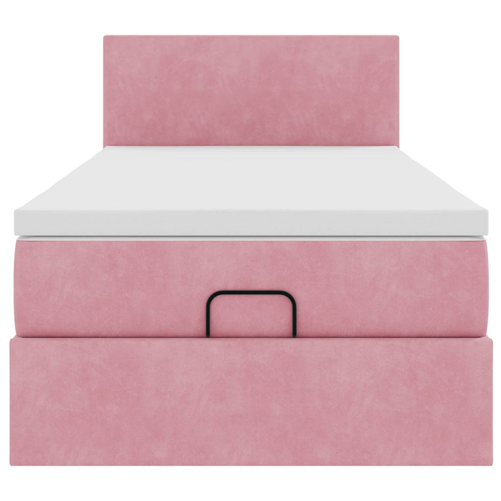 vidaXL Lit ottoman avec matelas Rose 90x190 cm Velours