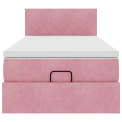 vidaXL Lit ottoman avec matelas Rose 90x190 cm Velours