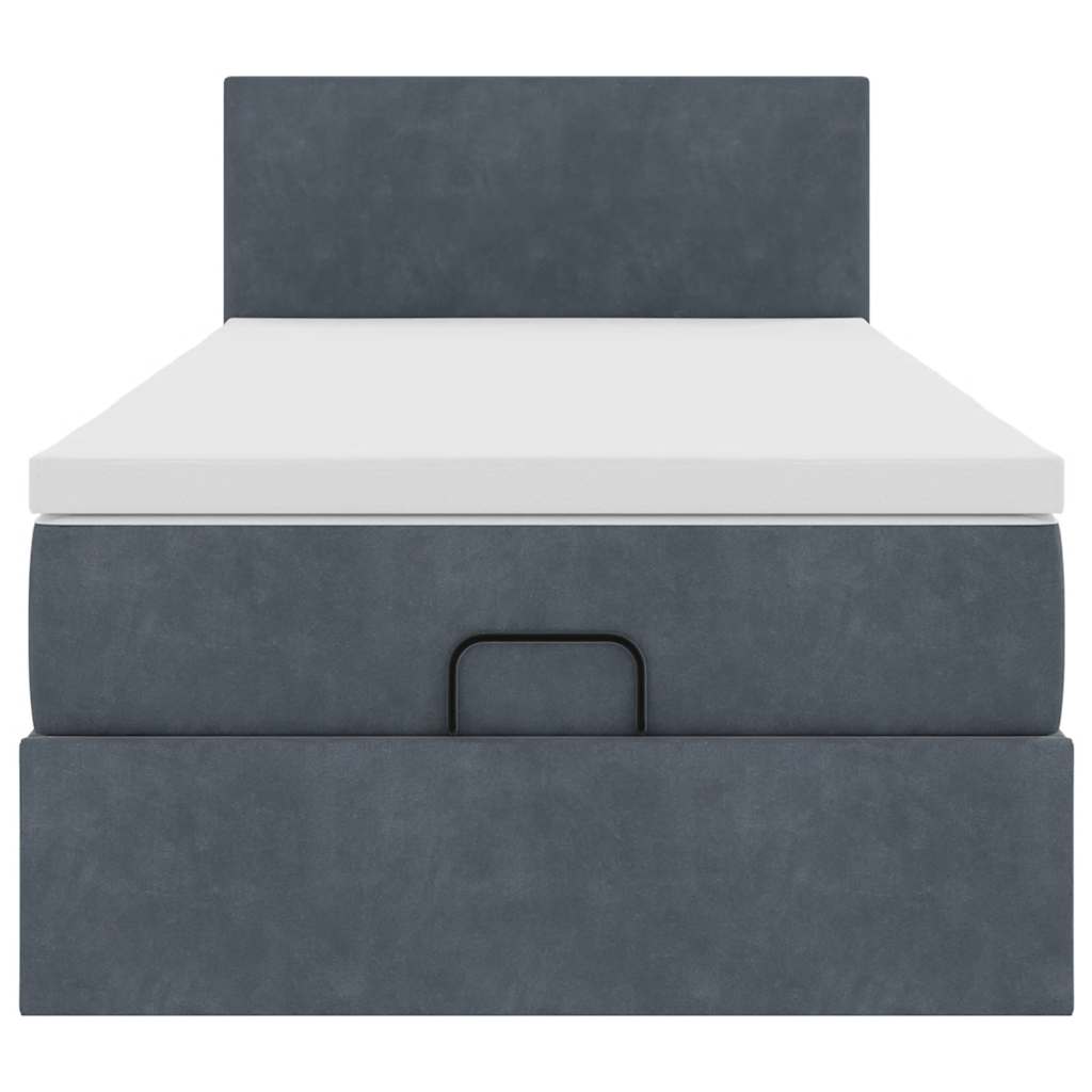 vidaXL Lit ottoman avec matelas gris foncé 90x200 cm velours