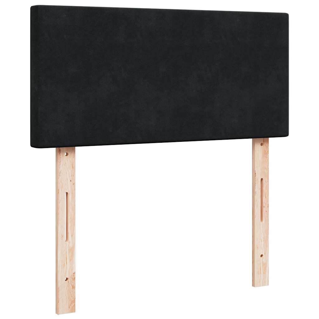 vidaXL Lit ottoman avec matelas Noir 100x200 cm Velours