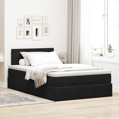 vidaXL Ottoman-Bett mit Matratze Schwarz 120x190 cm Samt